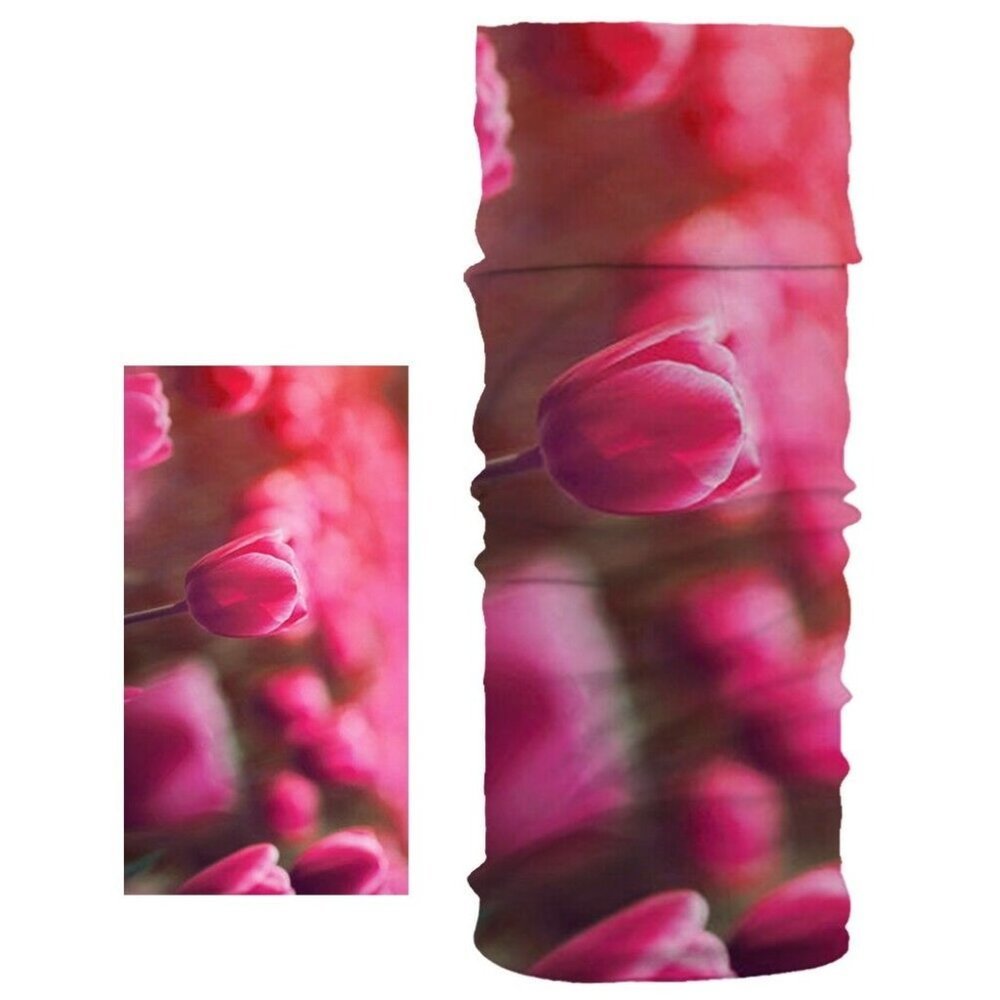 Pink Tulip Neck Gaiter Ski Mask Face Mouth Cover